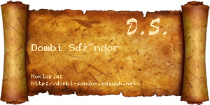 Dombi Sándor névjegykártya